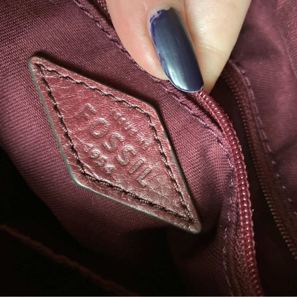 Fossil Emerson Burgundy Medium Satchel - Picture 9 of 10